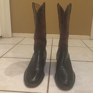 T.O. Stanley vintage lizard cowboy boots 9D